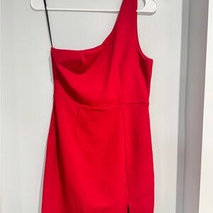 Lucy in the Sky Red Asymmetrical One-Shoulder Cocktail Dress